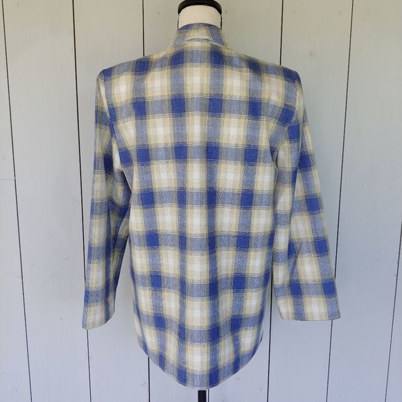 CHRISTY GIRL | BlueYellow Plaid Boyfriend Blazer - Picture 5 of 14
